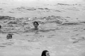 Prince Charles enjoying some time at the beach during his visit to Australia. March 1979