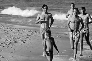 Prince Charles enjoying some time at the beach during his visit to Australia. March 1979