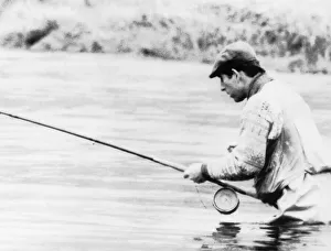 River Prints: Prince Charles fishing in the River Dee in Scotland April 1988