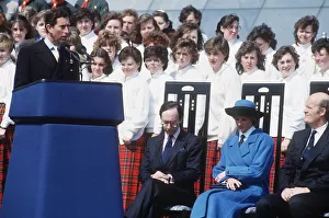 00078 Prints: Prince Charles giving a speech at the opening ceremony of the Glasgow Garden Festival