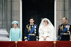 Prince Charles and Lady Diana Spencer with Queen Elizabeth II
