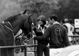 Prince Charles with Lady Sarah Spencer at a polo match June 1977