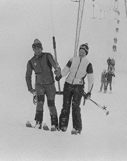 Girlfriend Prints: Prince Charles with Lady Sarah Spencer sharing a ski lift chair in Switzerland
