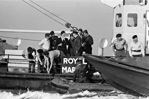 01503 Prints: Prince Charles makes a parachute jump off the Dorset coast during his training as an RAF