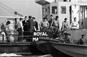 01503 Prints: Prince Charles makes a parachute jump off the Dorset coast during his training as an RAF
