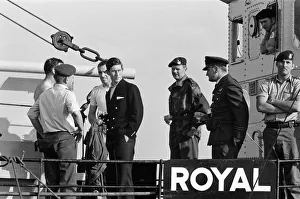 01503 Prints: Prince Charles makes a parachute jump off the Dorset coast during his training as an RAF