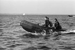 01503 Prints: Prince Charles makes a parachute jump off the Dorset coast during his training as an RAF
