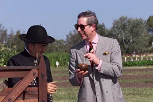 Prince Charles March 1999 drinks local Gaucho drink Mate in Montevideo Uraguay