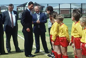 Prince Charles meeting boys football team November 1989