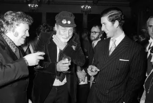 00191 Prints: Prince Charles November 1973 has a laugh with Harry Secombe an Spike Milligan