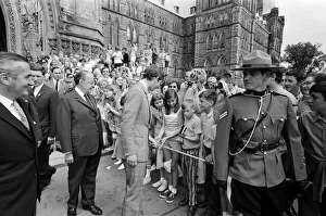 Visiting Prints: Prince Charles in Ottawa, Canada. Pictured leaving Parliament House. 2nd July 1970