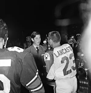 01375 Prints: Prince Charles in Ottawa, Canada. Prince Charles is dwarfed by the giant heavily