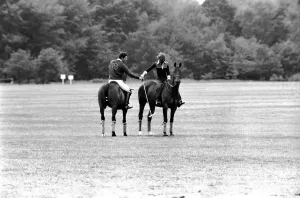 Prince Charles. Polo at Windsor with girlfriend Lady Sarah Spencer