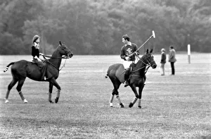 Prince Charles. Polo at Windsor with girlfriend Lady Sarah Spencer