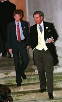 Images Dated 29th October 1998: Prince Charles and Prince Harry October 1998 at Santa Palmer Tomkinson Wedding