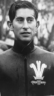 Prince Charles with his Prince Of Wales crest on his skin-diving suit November 1970