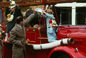 00185 Prints: Prince Charles Prince of Wales January 1988 playing with Prince William