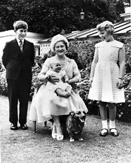 00360 Prints: Prince Charles - The Prince of Wales pictured with his Grandmother, The Queen Mother