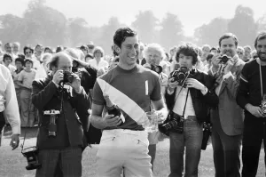 Polo Prints: Prince Charles, the Prince of Wales pictured after taking part in a polo match for his