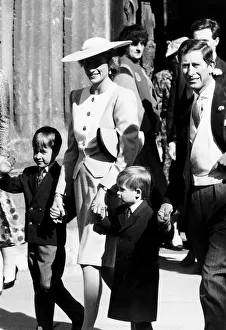 Prince Charles, the Prince of Wales with Princess Diana and their sons Prince William