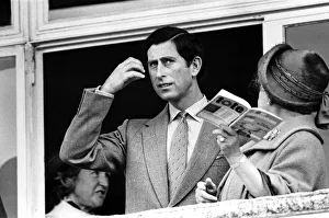 Races Prints: Prince Charles, Prince of Wales and Queen Elizabeth The Queen Mother attend Cheltenham
