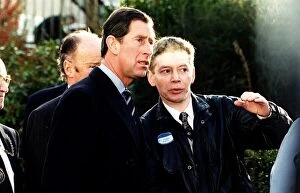 00185 Collection: Prince Charles Prince of Wales visiting Paisley flood victims