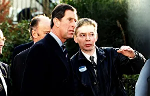 Prince Charles Prince of Wales visiting Paisley flood victims