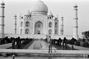 Prince Charles, the Prince of Wales, visiting the Taj Mahal during his visit to India