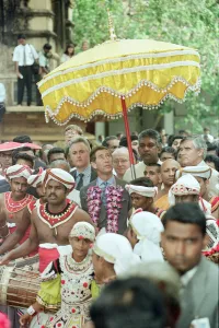 01504 Prints: Prince Charles, Prince of Wales visits Raj Maha Temple in Colombo, Sri Lanka