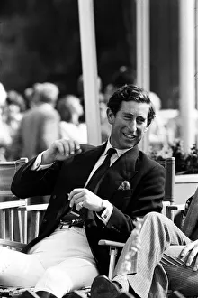 Prince Charles, Prince of Wales watching polo at Windsor, Berkshire. 27th June 1980