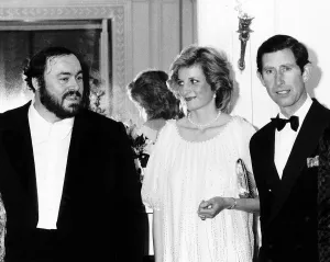Prince Charles and Princess Diana attend a Gala concert by Italian opera singer Luciano