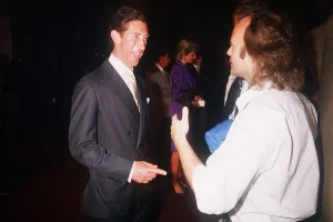 Prince Charles and Princess Diana attend the Genesis concert at Wembley Stadium London