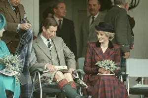 Prince Charles and Princess Diana at The Braemar Games in The Highlands of Scotland