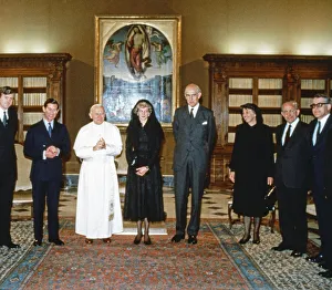Italy Prints: Prince Charles and Princess Diana meet Pope John Paul II at the Vatican in Rome