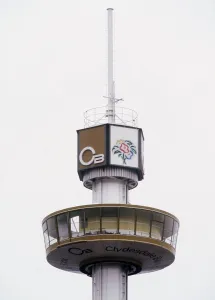 00185 Prints: Prince Charles and Princess Diana on the revolving tower at the Glasgow Garden Festival