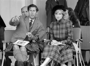 Kilts Prints: Prince Charles and Princess Diana September 1981 Royalty at the Braemar for