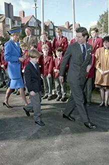 Images Dated 1st March 1991: Prince Charles and Princess Diana with their son, Prince William in Cardiff on St