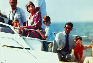 Prince Charles and Princess Diana with their two young sons Prince Harry