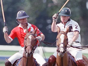 01049 Prints: Prince Charles (Red shirt wearing number 3) was locked in a fierce battle with Princess