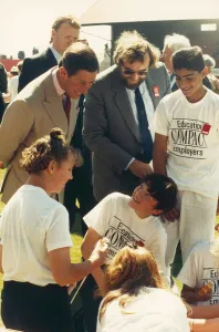 Cleveland Prints: Prince Charles seen here talking to local children during a charity event at Ayresome
