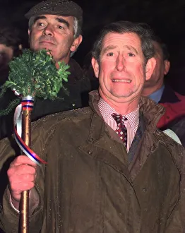 Birthdays Prints: Prince Charles in Slovenia watching abseiling in November 1998 Demonstration