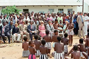 01506 Prints: Prince Charles and his son Prince Harry visit the village of Dukuduku in South Africa