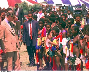 Prince Charles in Swaziland October 1997 in the village of Gundvwini where the people
