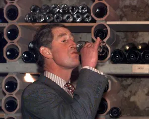 Wine Prints: Prince Charles visiting Slovenia sampling brandy wine at the Triglav National Park in