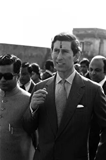 Prince Charles visits the historical Fatehpur Sikri near Agra, India. 29th November 1980