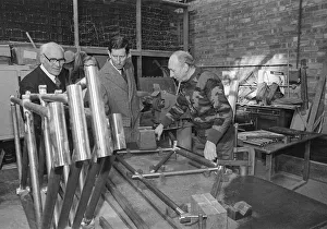01066 Prints: Prince Charles visits Jack Taylor Cycles Workshop on Church Road, Stockton, Teesside