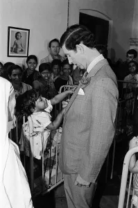 01380 Prints: Prince Charles visits Mother Teresa at her institution in Calcutta, India. December 1980
