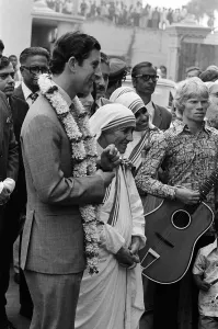 01380 Prints: Prince Charles visits Mother Teresa at her institution in Calcutta, India. December 1980