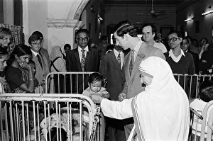 01380 Prints: Prince Charles visits Mother Teresa at her institution in Calcutta, India. December 1980