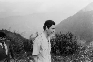 Prince Charles visits, Nepal. Prince Charles looking at Dharan-Dhankuta road project